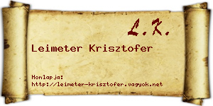 Leimeter Krisztofer névjegykártya